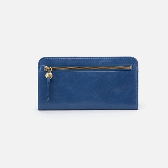 NWT New Hobo ANGLE Continental Wallet Atlantis Blue Leather Retired Rare main image 1